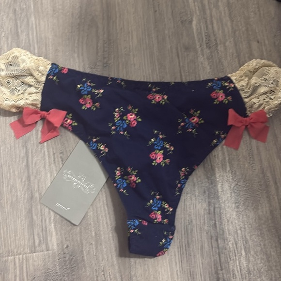 NWT Anthropologie underwear Navy Martin Floral with Bows Sz M - Picture 5 of 5